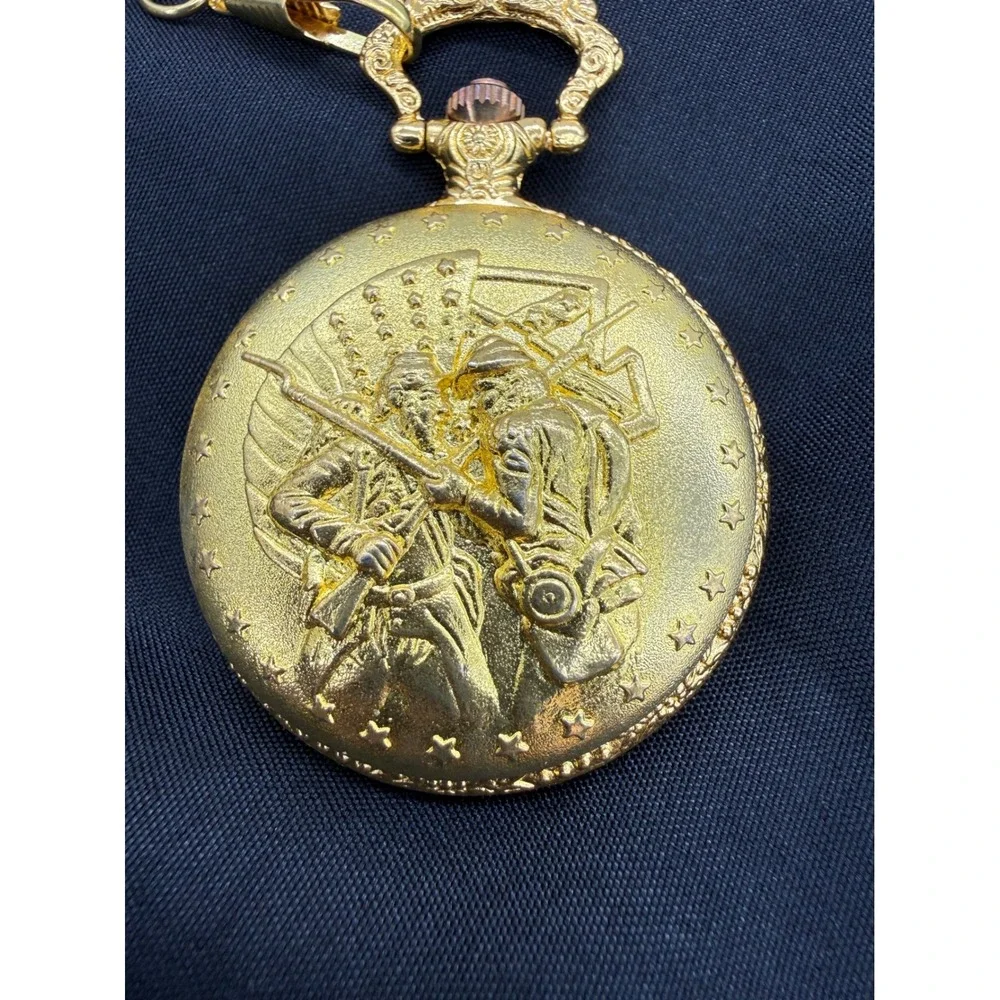 Vintage American Civil War Sesquicentennial Pocket Watch 150th Case Flag Gift